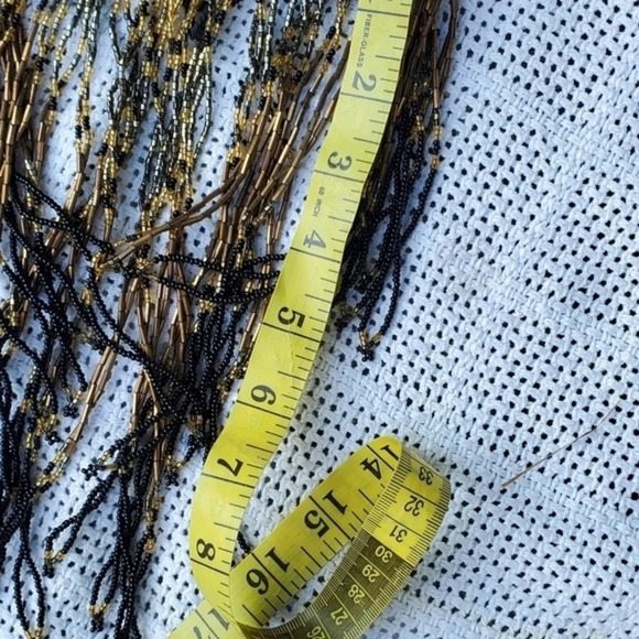 Vintage Gold Fringe‎ Beaded Choker - Picture 8 of 8